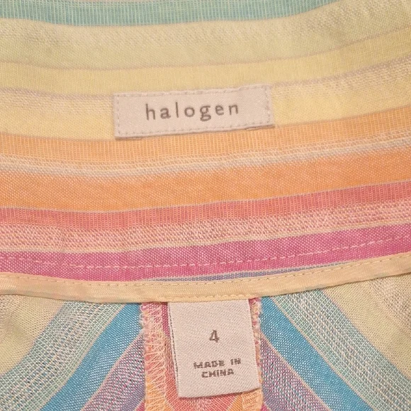 Halogen Summer Cotton Pastel Rainbow Chevron A-Line Skirt - Picture 2 of 4